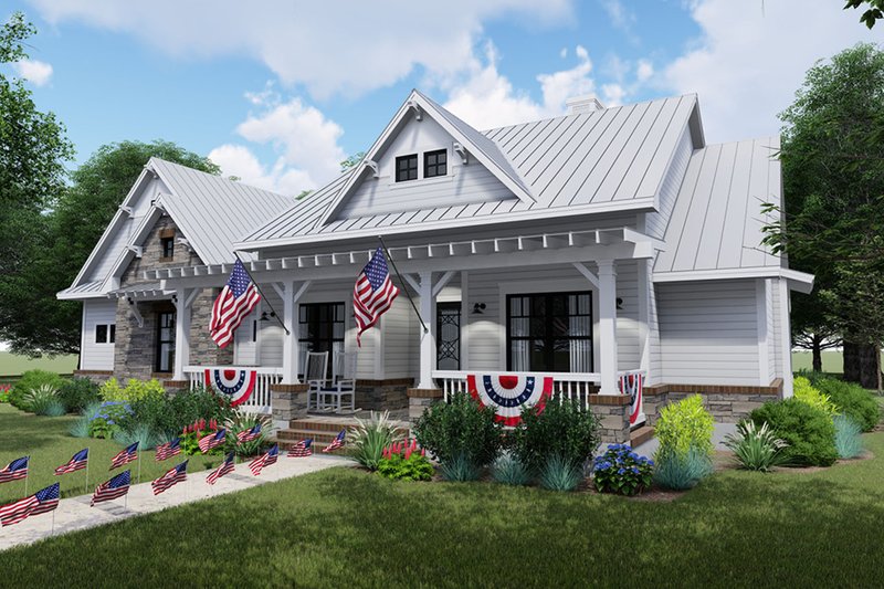 House Plan Design - Exterior - Front Elevation 4 for Farmhouse House Plan #120-256 - 3 bed, 2.5 bath