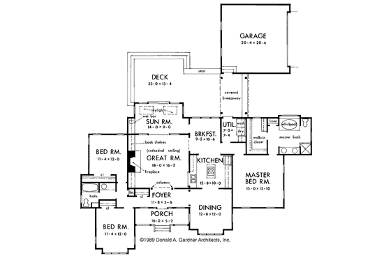Floor Plan - Main Floor for Ranch House Plan #929-161 - 3 bed, 2 bath