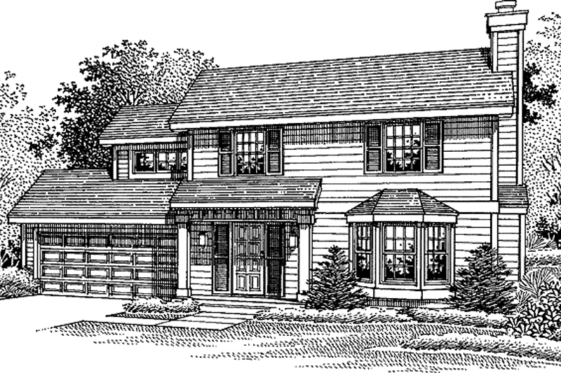 Architectural House Design - Colonial Exterior - Front Elevation Plan #320-652