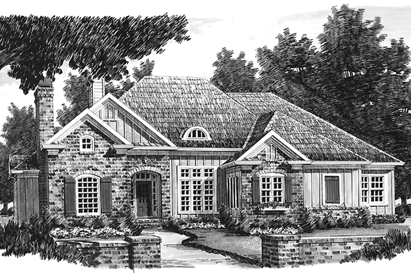House Blueprint - Exterior - Front Elevation 3 for European House Plan #927-769 - 4 bed, 3.5 bath
