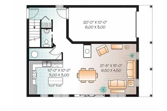 Floor Plan - Main Floor for Colonial House Plan #23-2487 - 3 bed, 2.5 bath