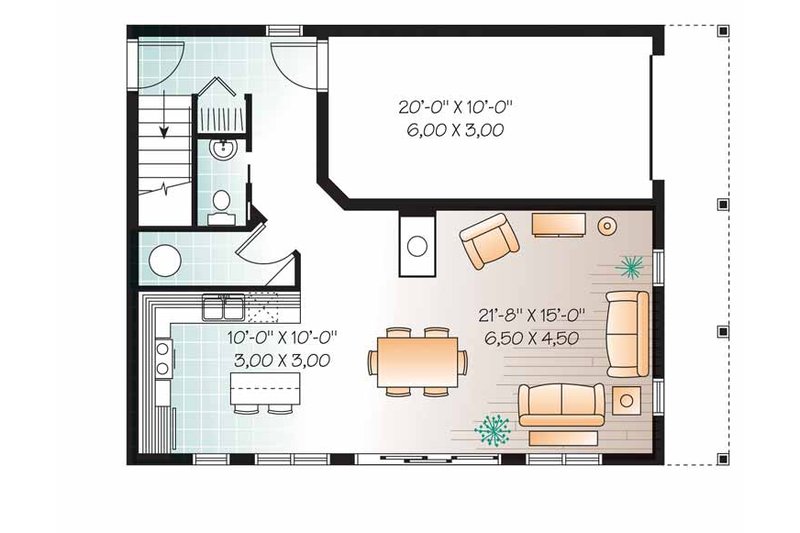 Home Plan - Floor Plan - Main Floor for Colonial House Plan #23-2487 - 3 bed, 2.5 bath