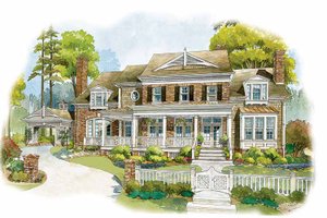 House Plan Design - Exterior - Front Elevation for Colonial House Plan #429-327 - 4 bed, 3.5 bath