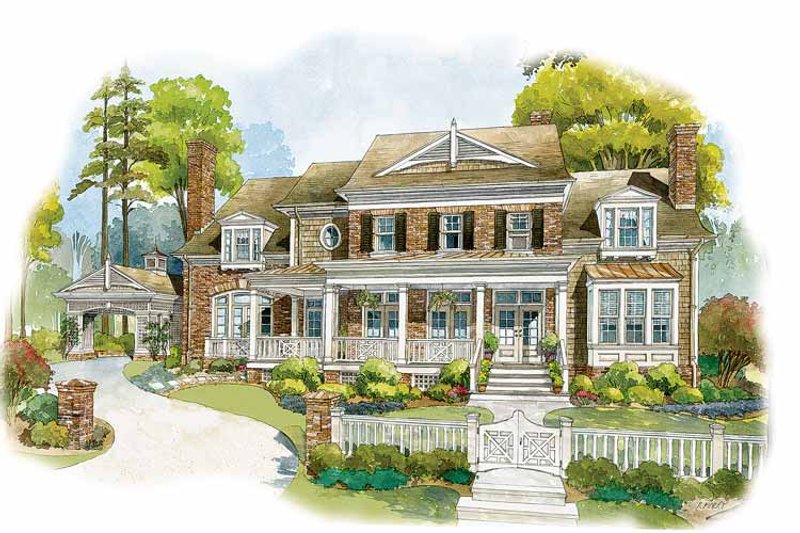 Dream House Plan - Colonial Exterior - Front Elevation Plan #429-327