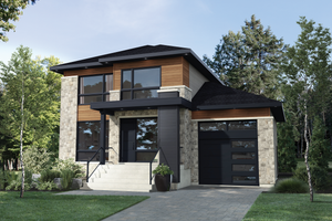 Contemporary Exterior - Front Elevation Plan #25-4875