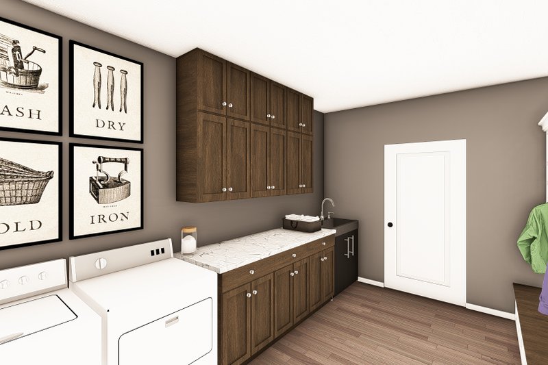Architectural House Design - Interior - Laundry for Ranch House Plan #1064-440 - 3 bed, 3.5 bath