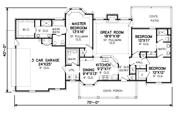 Traditional Floor Plan - Main Floor Plan #65-395