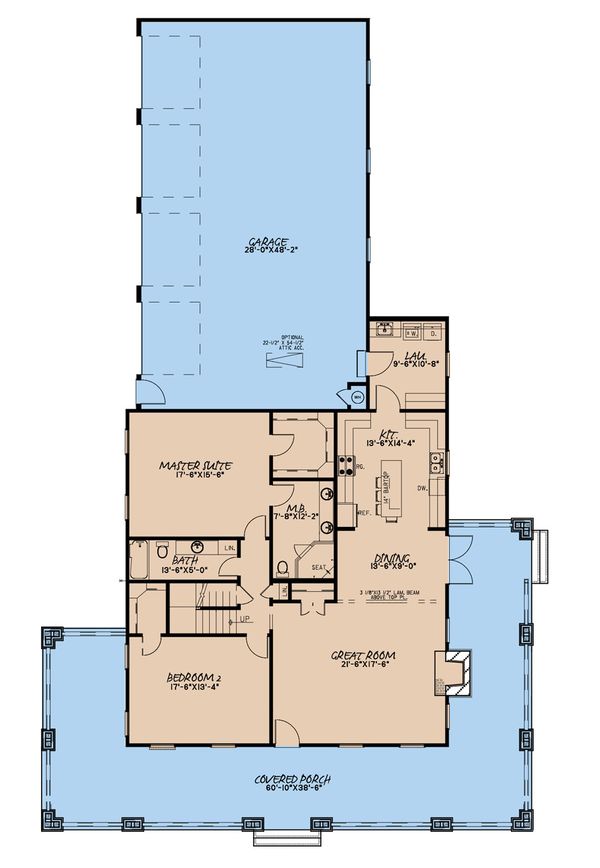 Architectural House Design - Farmhouse Floor Plan - Main Floor Plan #923-174