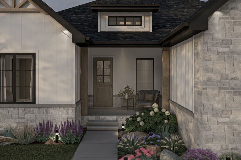 House Blueprint - Exterior - Covered Porch for Modern House Plan #455-421 - 3 bed, 2.5 bath
