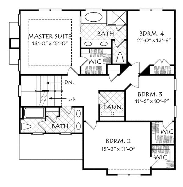 Dream House Plan - Traditional Floor Plan - Upper Floor Plan #927-523