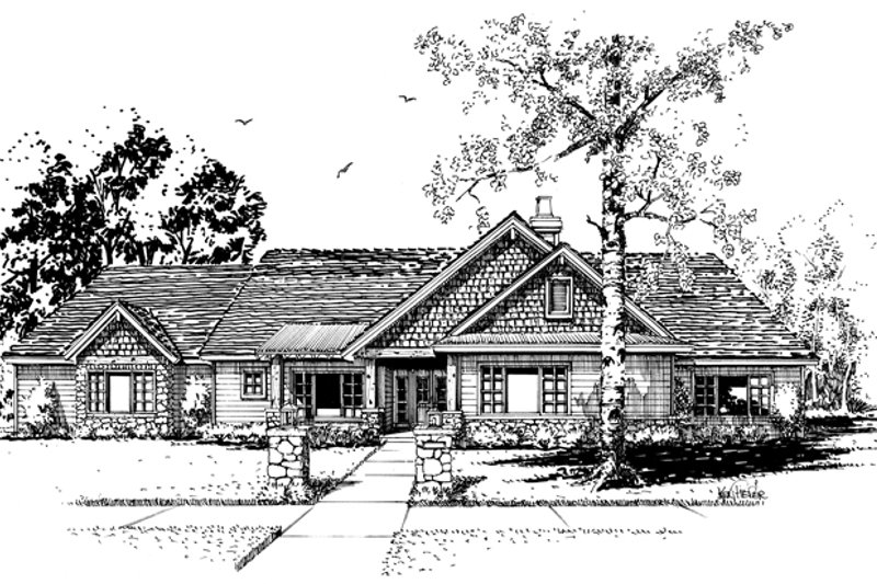 Dream House Plan - Exterior - Front Elevation 3 for Ranch House Plan #942-15 - 3 bed, 2 bath