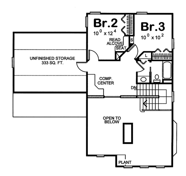 House Plan Design - Country Floor Plan - Upper Floor Plan #20-2224