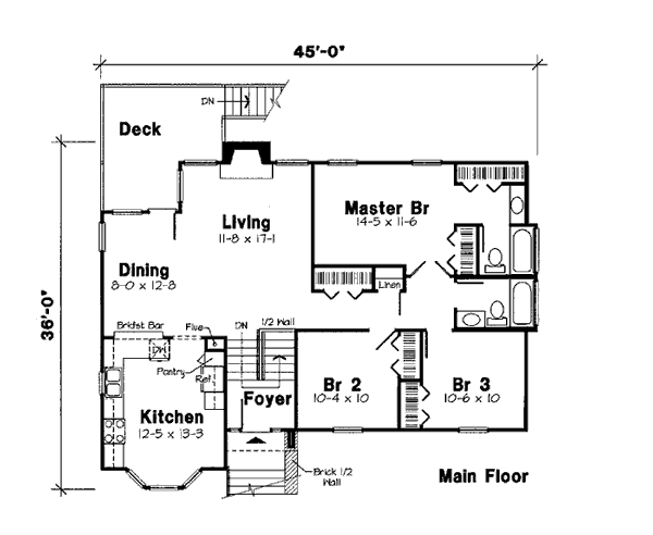 Traditional Floor Plan - Main Floor Plan #312-823