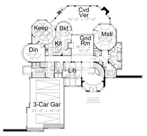 European Floor Plan - Main Floor Plan #119-309