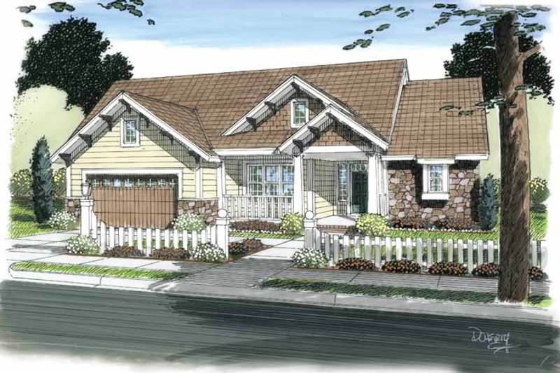 Dream House Plan - Craftsman Exterior - Front Elevation Plan #513-2104