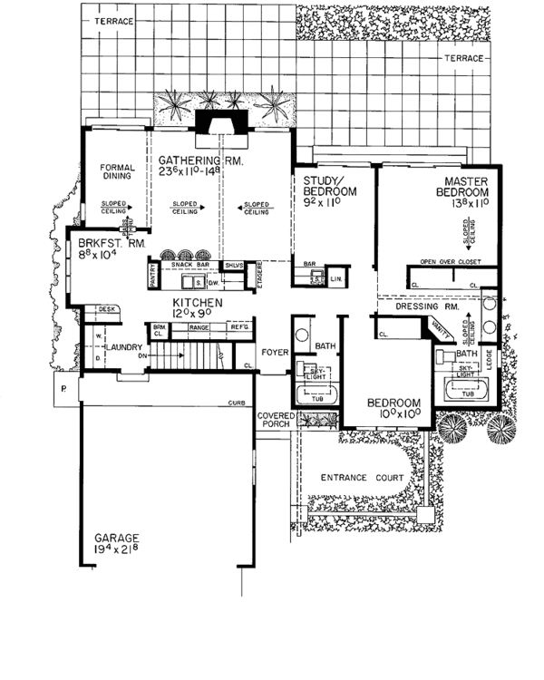 House Plan Design - Contemporary Floor Plan - Main Floor Plan #72-759