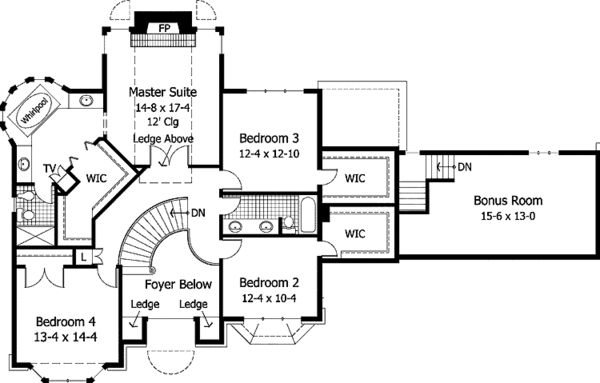 Dream House Plan - Country Floor Plan - Upper Floor Plan #51-960