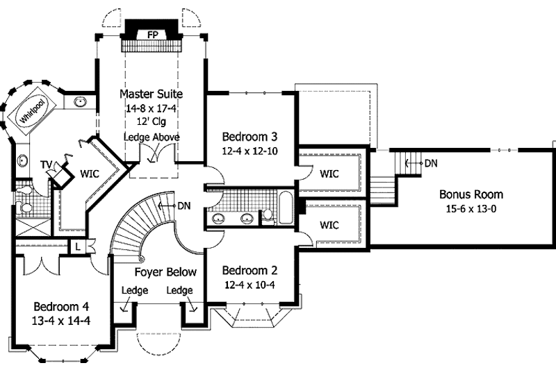 Home Plan - Floor Plan - Upper Floor for Country House Plan #51-960 - 4 bed, 2.5 bath
