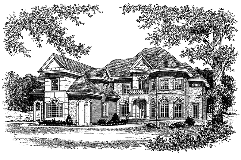 Dream House Plan - Exterior - Front Elevation 3 for Traditional House Plan #453-196 - 5 bed, 5.5 bath