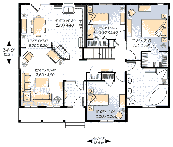 Dream House Plan - Traditional Floor Plan - Main Floor Plan #23-393