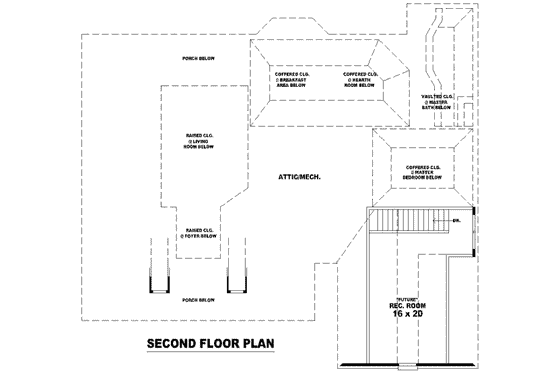 Floor Plan - Upper Floor for Southern House Plan #81-1069 - 3 bed, 2.5 bath