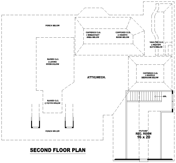 Floor Plan - Upper Floor for Southern House Plan #81-1069 - 3 bed, 2.5 bath