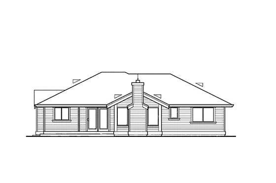 Exterior - Rear Elevation for Craftsman House Plan #132-271 - 3 bed, 2 bath