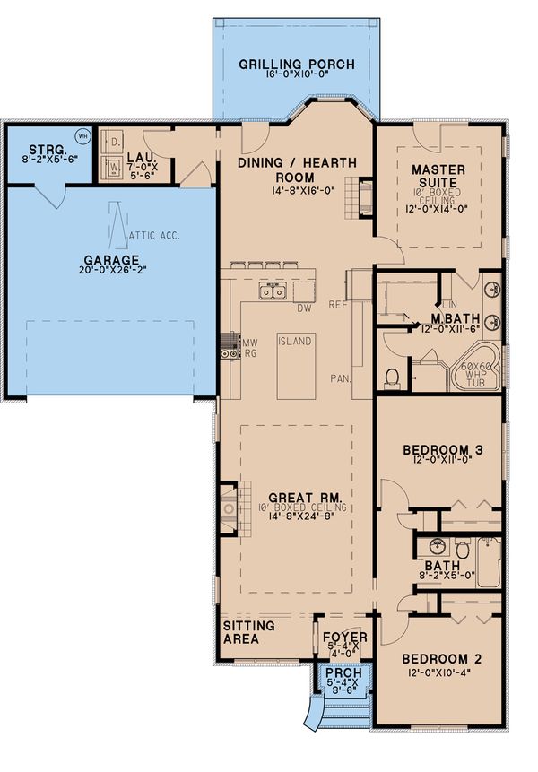 House Blueprint - Traditional Floor Plan - Main Floor Plan #923-193