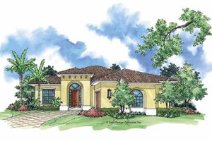 Mediterranean Exterior - Front Elevation Plan #930-391