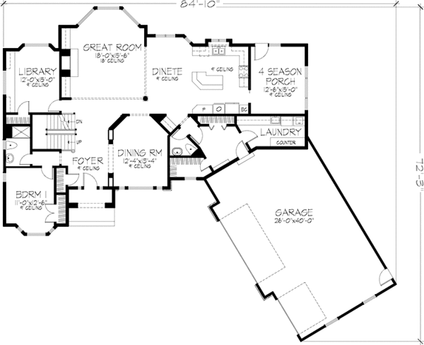 House Plan Design - European Floor Plan - Main Floor Plan #320-1047