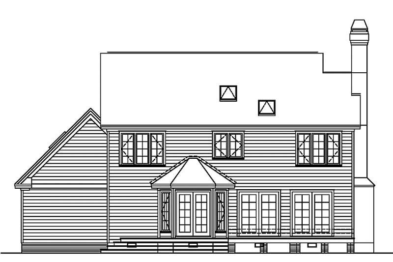 Home Plan - Exterior - Rear Elevation for Country House Plan #929-95 - 3 bed, 2.5 bath