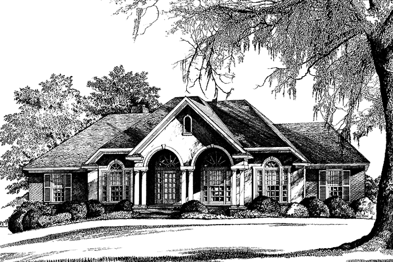Dream House Plan - Exterior - Front Elevation 3 for Adobe / Southwestern House Plan #952-237 - 3 bed, 2 bath