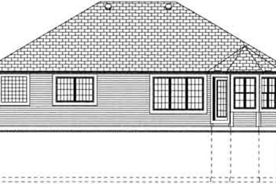 Exterior - Rear Elevation for Country House Plan #126-128 - 3 bed, 2 bath