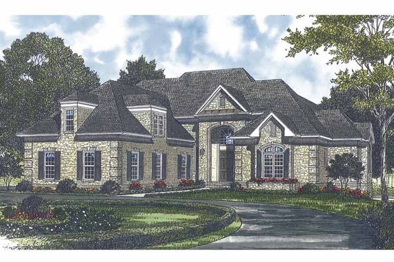 House Blueprint - Exterior - Front Elevation 3 for Traditional House Plan #453-562 - 5 bed, 4.5 bath