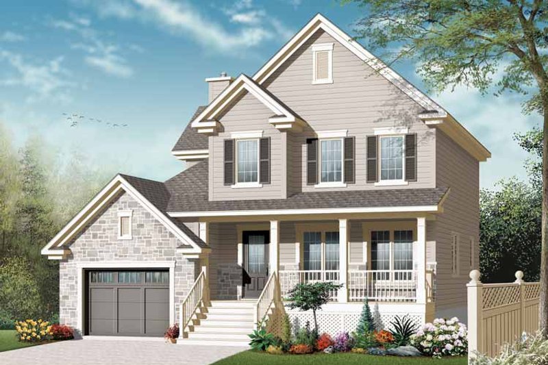 Dream House Plan - Exterior - Front Elevation 3 for Country House Plan #23-2542 - 3 bed, 1.5 bath