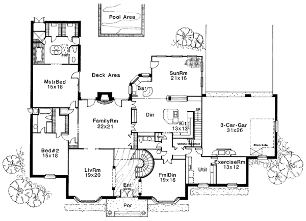 House Plan Design - Classical Floor Plan - Main Floor Plan #310-1068