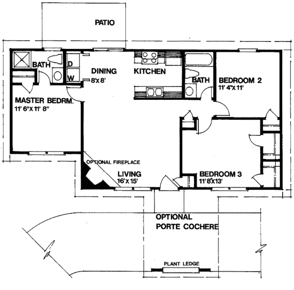 House Blueprint - Ranch Floor Plan - Main Floor Plan #30-239