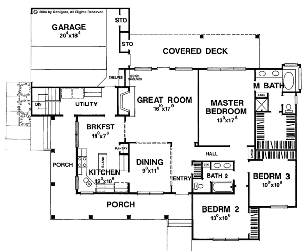 Architectural House Design - Country Floor Plan - Main Floor Plan #472-65