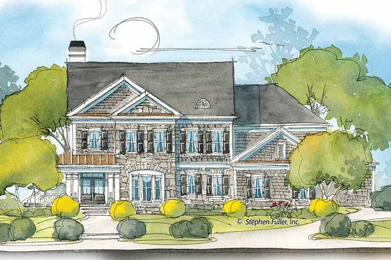 Home Plan - Exterior - Front Elevation 3 for Colonial House Plan #429-387 - 4 bed, 3.5 bath