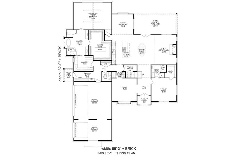 House Design - Floor Plan - Main Floor for Country House Plan #932-1451 - 5 bed, 4.5 bath