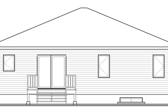 Exterior - Rear Elevation for Contemporary House Plan #23-2576 - 2 bed, 1 bath