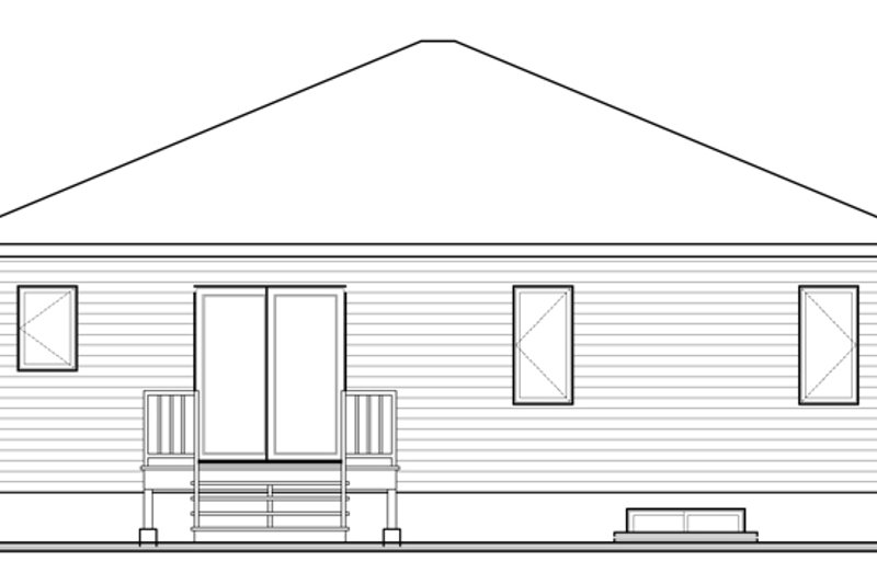 Dream House Plan - Exterior - Rear Elevation for Contemporary House Plan #23-2576 - 2 bed, 1 bath