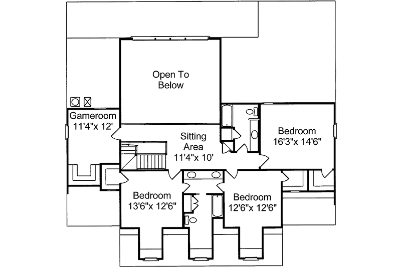 Home Plan - Floor Plan - Upper Floor for Southern House Plan #37-243 - 4 bed, 3.5 bath