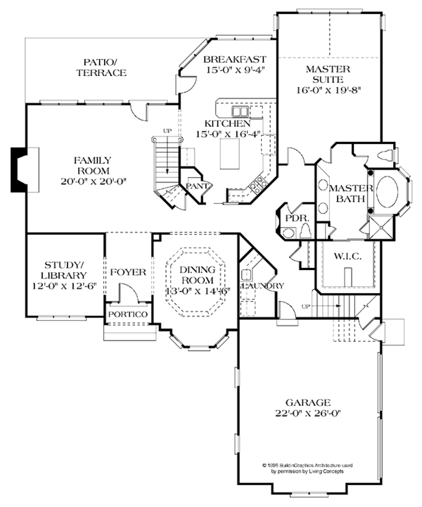 House Design - Traditional Floor Plan - Main Floor Plan #453-171