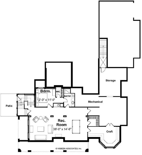 Architectural House Design - Victorian Floor Plan - Lower Floor Plan #928-35