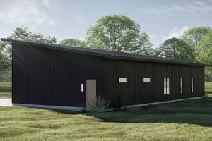 Exterior - Rear Elevation 1 for Barndominium House Plan #455-405 - 2 bed, 2 bath