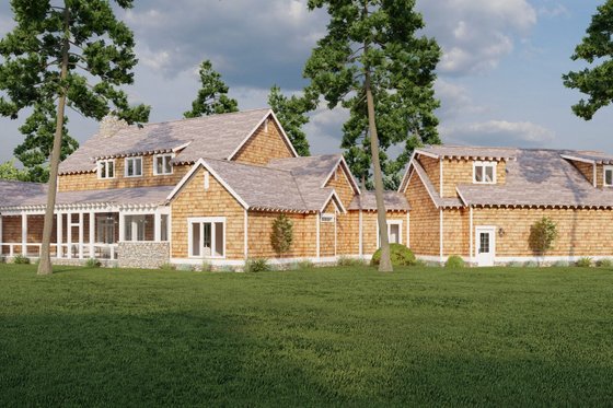 Exterior - Rear Elevation 1 for Craftsman House Plan #17-3419 - 3 bed, 3 bath