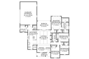 Floor Plan - Main Floor for Cottage House Plan #406-9654 - 4 bed, 2.5 bath