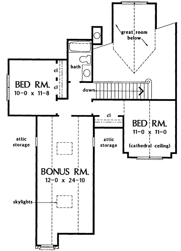 Traditional Floor Plan - Upper Floor Plan #929-251