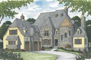 House Plan Design - Exterior - Front Elevation for European House Plan #453-603 - 4 bed, 4 bath